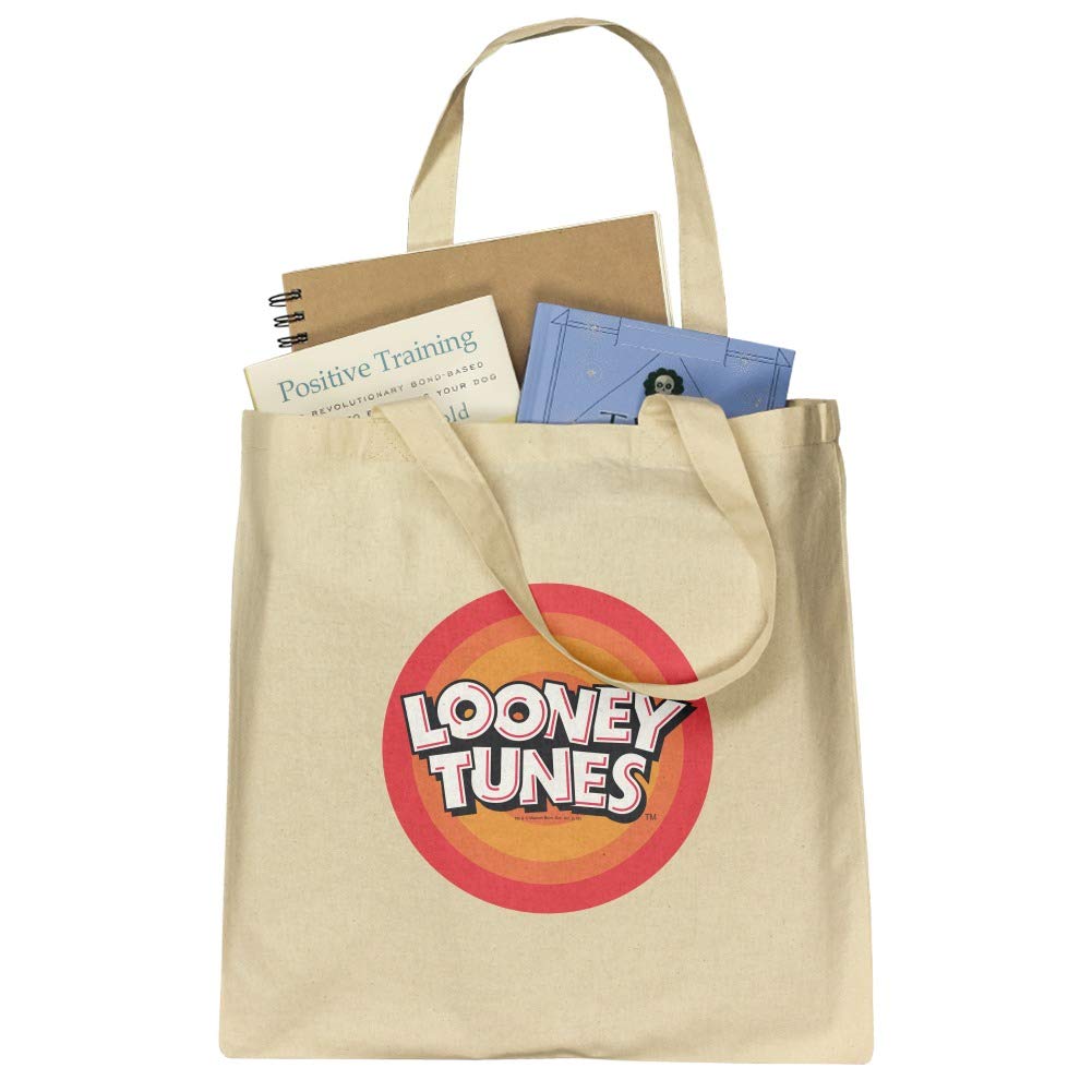 Looney Tunes Logo Reusable Grocery Tote Bag - Eco-Friendly Shopping & Travel Bag for Groceries, Beach, Picnics & Daily Use