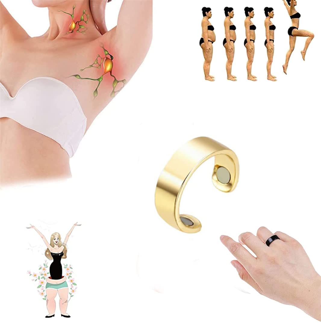Allvova Gold Magnetic Lymphatic Drainage Therapeutic Ring - Relieve Swelling & Improve Circulation - Perfect for Post-Surgery Recovery, Massage Therapy & Wellness Routines