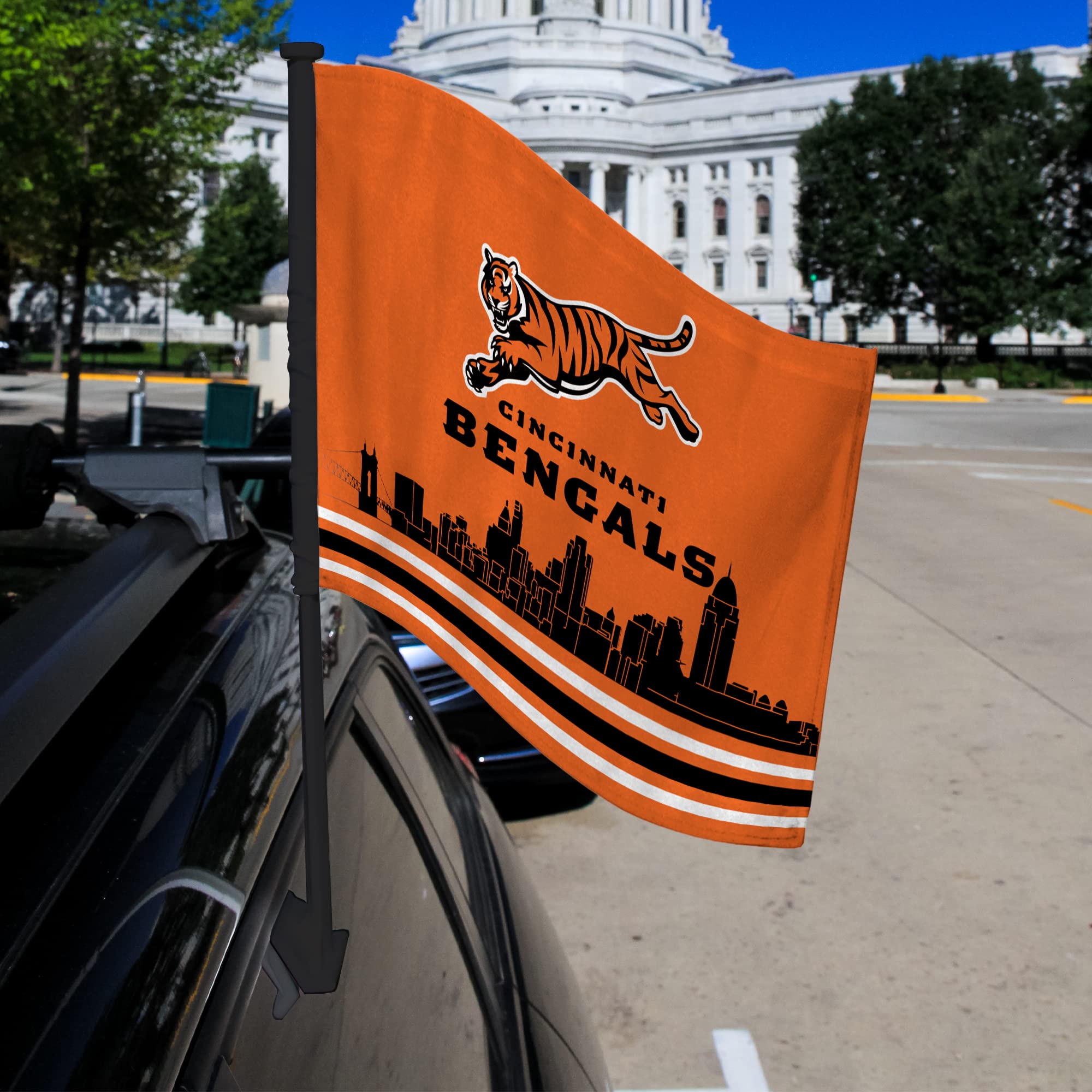 NFL Car Flag - Double Sided Team Logo Car Accessory for Game Day Tailgating & Road Trips - Rico Industries Official Licensed Product