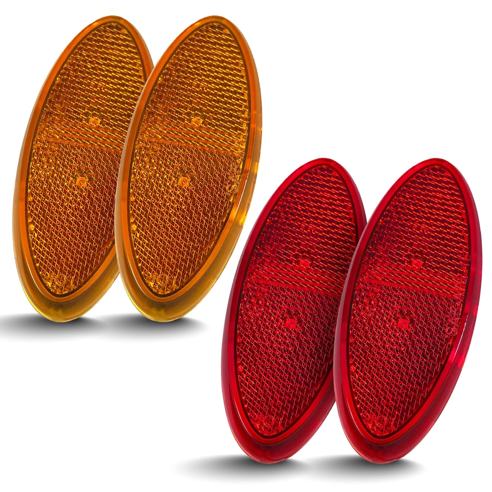 Command Electronics OEM 12V LED RV & Trailer Oval Clearance Light with Built-in Reflex – Surface Mount Amber & Red – 4 Pack – Made in USA – Perfect for RV Trailers, Boats & Truck Safety Lighting