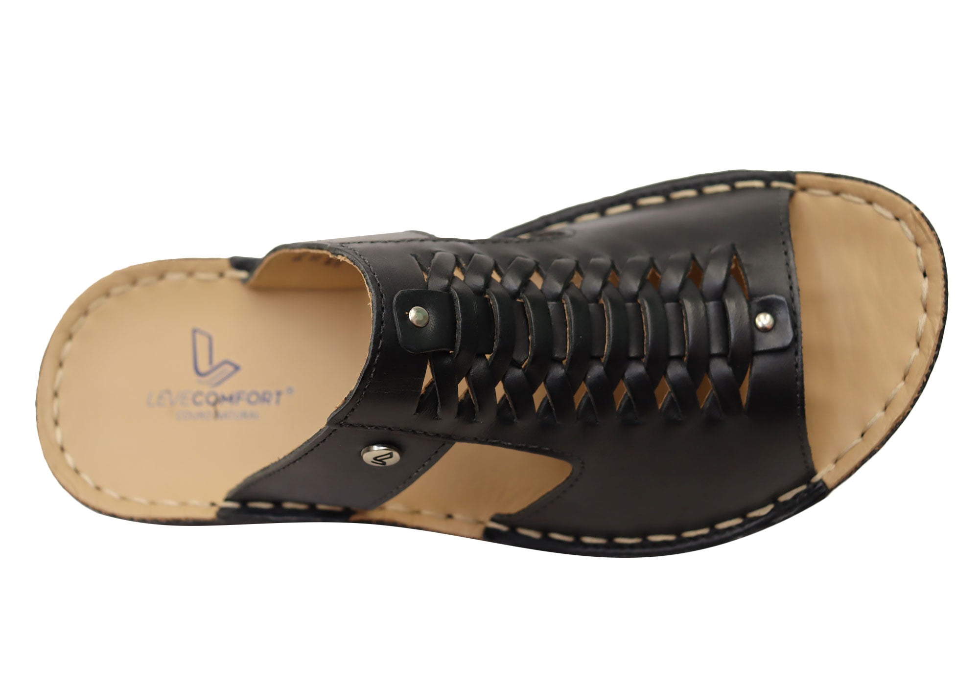 Levecomfort Delia Women's Brazilian Comfortable Leather Slides Sandals - Soft & Supportive Summer Slides for Beach, Pool & Casual Wear