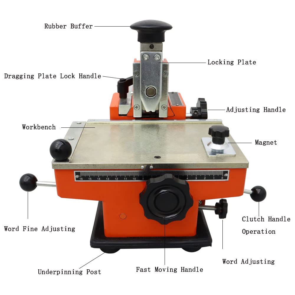INTBUYING 4mm Metal Stamping Printer - Semi-Automatic Marking Machine for Labels & Sheets | Perfect for Jewelry, Leather Craft & Industrial Tagging