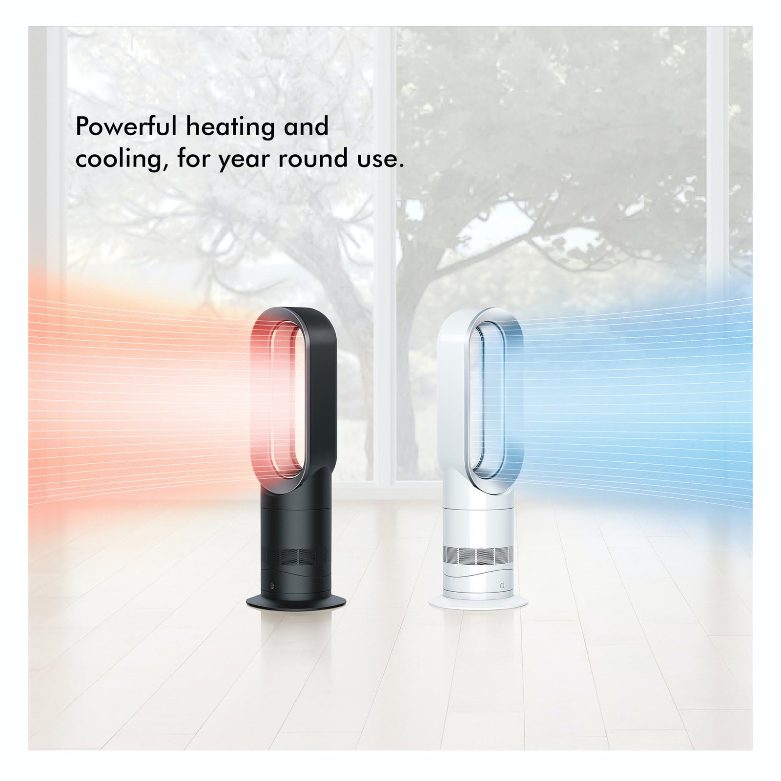 Dyson AM09 Hot + Cool Jet Focus Fan & Heater - Certified Refurbished with 1 Year Warranty | Perfect for Bedroom, Office & Home Cooling & Heating