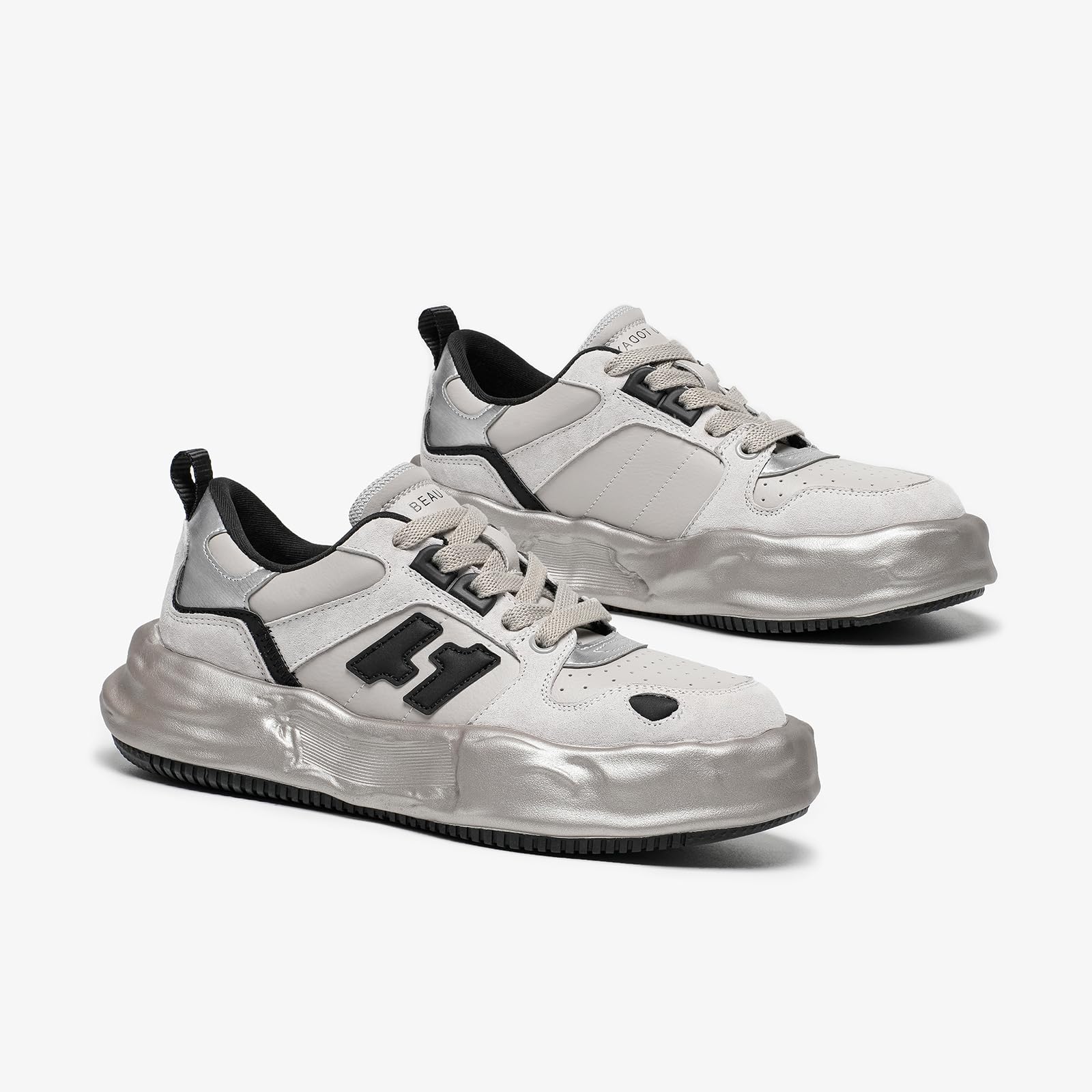 BEAU TODAY Women's Chunky Sneakers - Fashionable Breathable Comfort Casual Tennis Shoes for Women | Lightweight Lace-Up Gym Shoes for Travel, Work & Everyday Wear