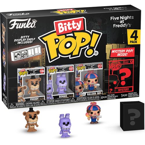Bitty Pop! Five Nights at Freddy's Nightmare Collectible Figures (4 Pack Random) - Perfect for FNAF Fans, Horror Game Collectors & Office Desk Decor