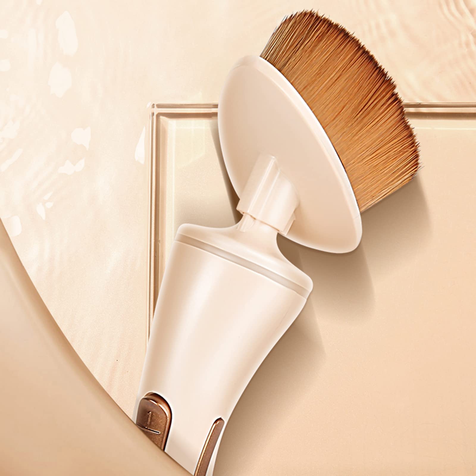 EXCLUZO Electric Makeup Brush - Professional Foundation Powder Applicator with Multi-Functional Design | Perfect for Flawless Makeup Application at Home or On-The-Go