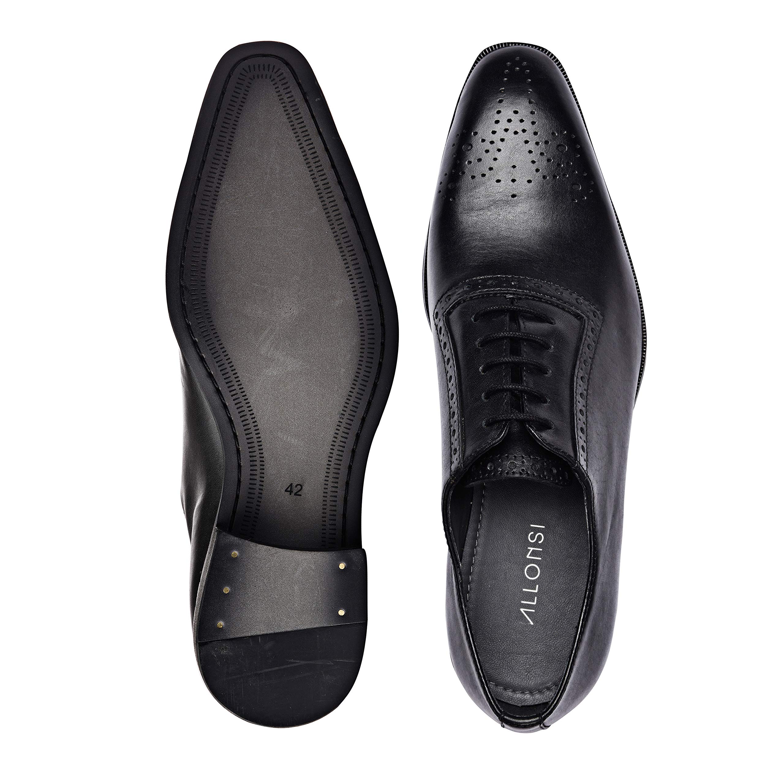 Premium Men's Genuine Leather Oxford Dress Shoes | Handcrafted Italian Brogue Formal Shoes for Weddings & Business | Non-Slip Leather Sole | Perfect for Office, Parties & Special Occasions