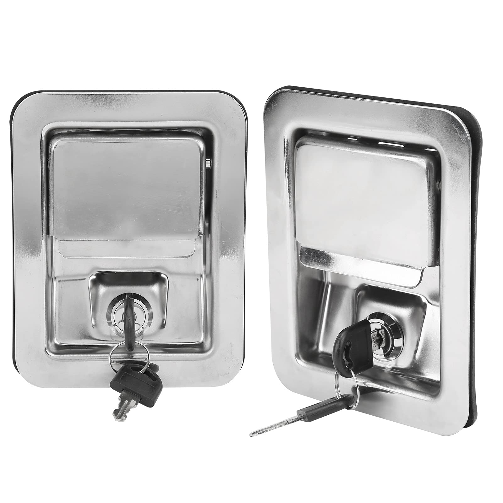 Stainless Steel Handle Lock with Keys - Durable Paddle Latch for Construction Machinery & Equipment | Secure Toolboxes, Storage Units & Job Site Equipment