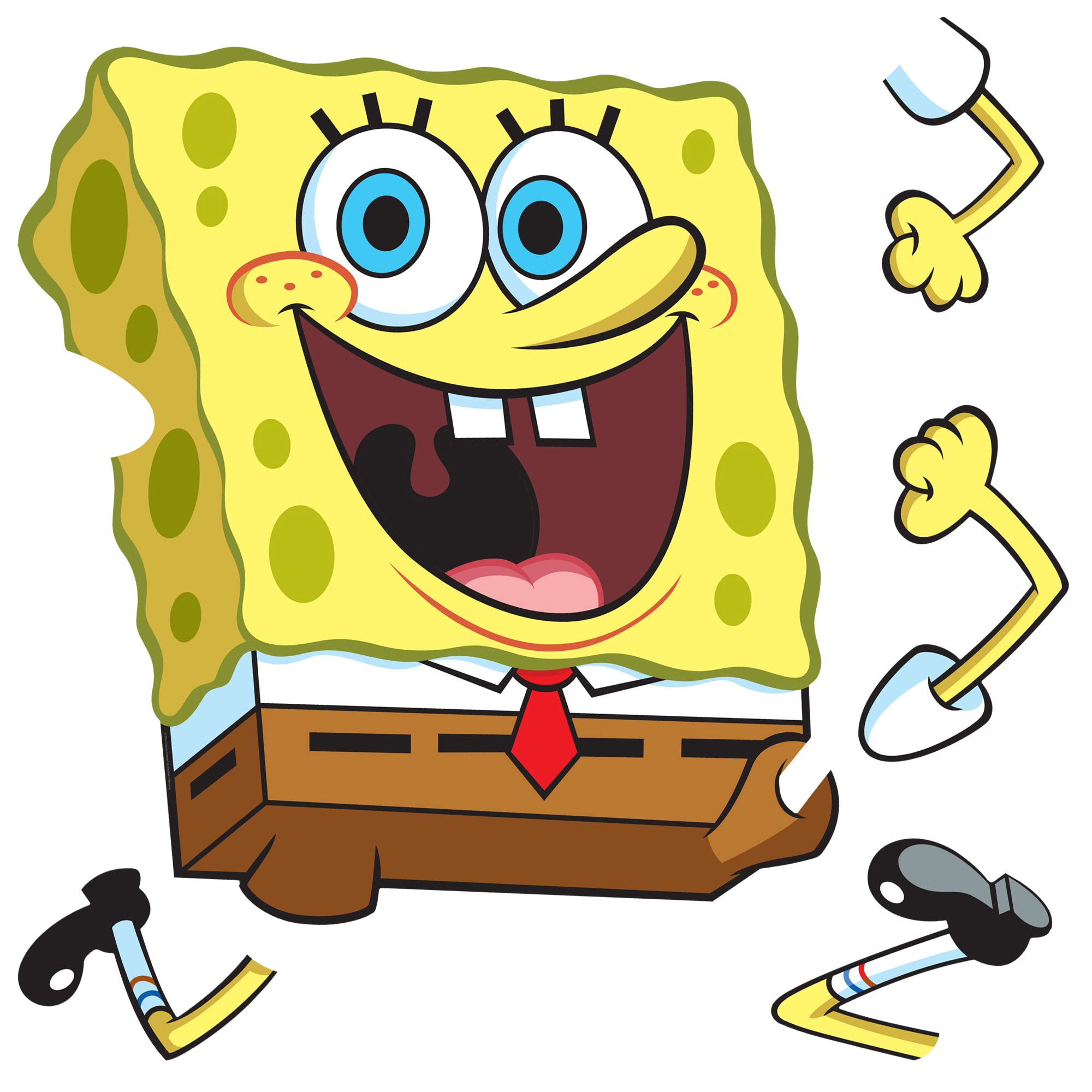 SpongeBob SquarePants Removable Vinyl Wall Decals Set - DIY Wall Art Stickers for Kids Room, Nursery, Windows & Doors - Fun Cartoon Decor for Bedroom, Playroom & Classroom
