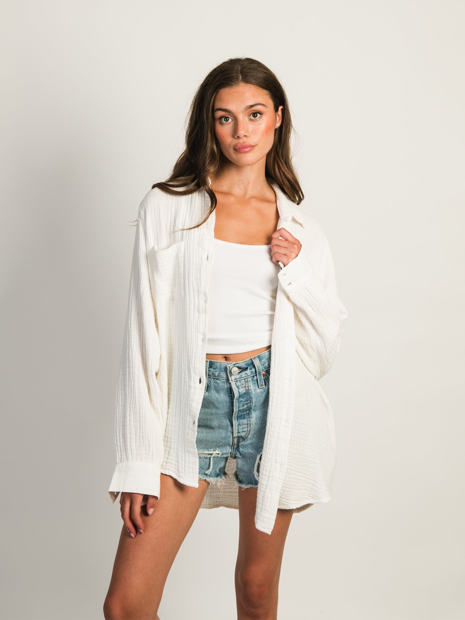 BILLABONG Women's SWELL Button-Up Blouse - Stylish Casual Shirt for Beach, Office & Everyday Wear
