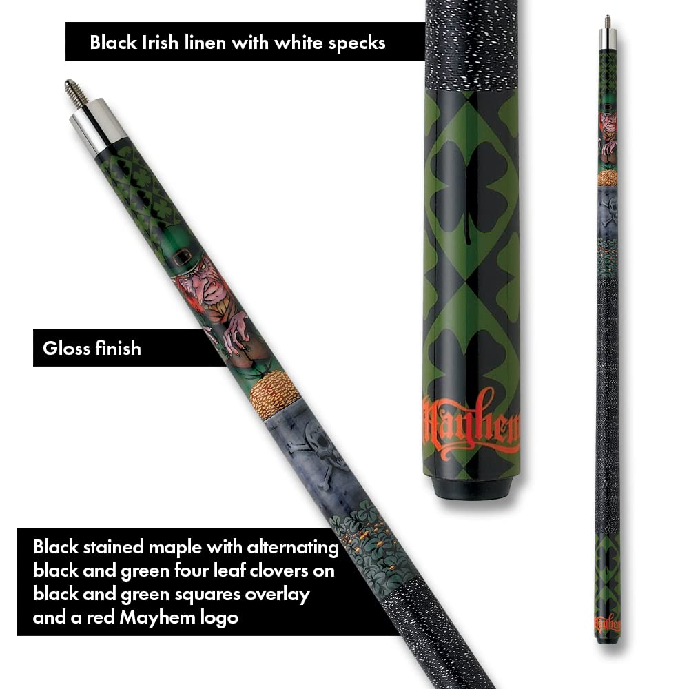 Action Mayhem Cues Adventure Series Billiards Pool Cue Stick - Professional 2-Piece Pool Cue for Men & Women - Perfect for Home Game Rooms, Bars, and Competitive Play