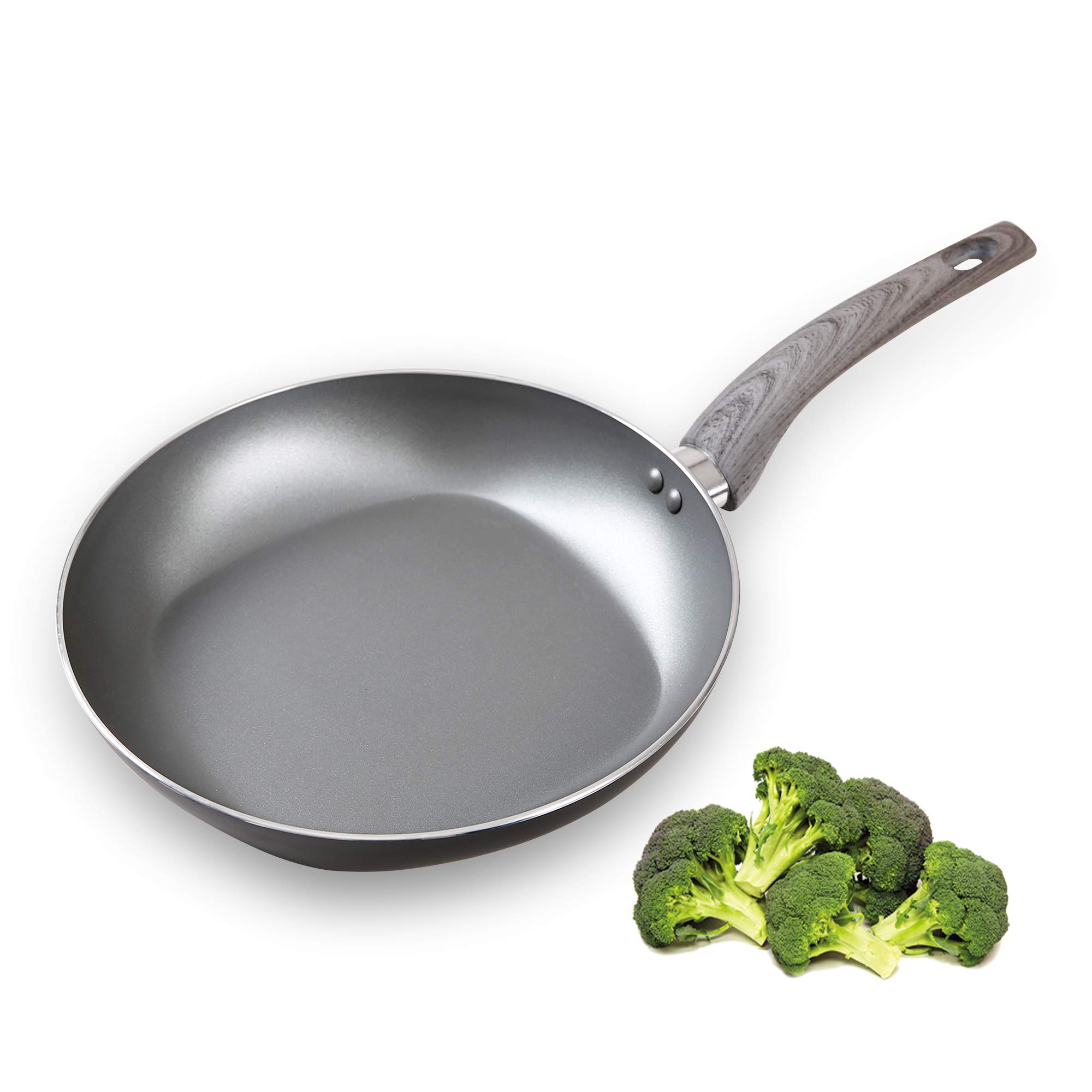 9.5 Inch Classic Nonstick Square Fry Pan - Gray Ceramic Coating Skillet for Sauteing, Frying & Baking - Perfect for Eggs, Pancakes & Stir Fry