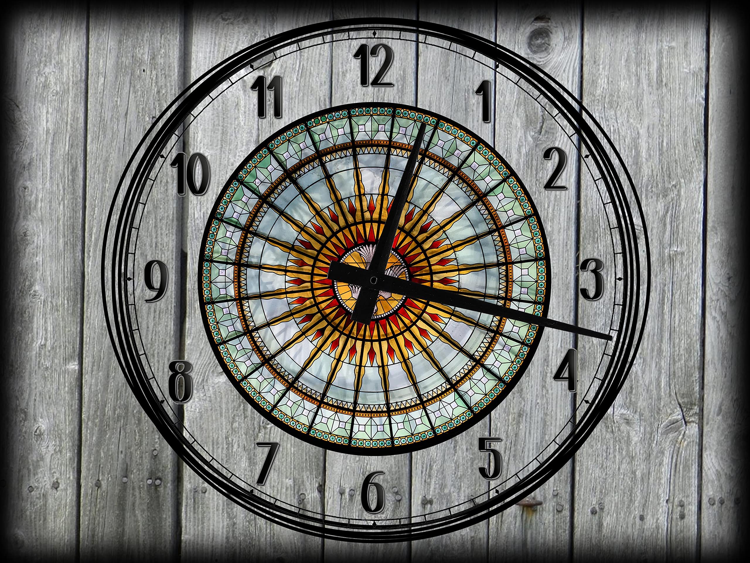 12 x 16 Inch Large Christian Cathedral Wall Clock Canvas Art - Gray Faith-Inspired Home Decor for Living Room, Bedroom & Office