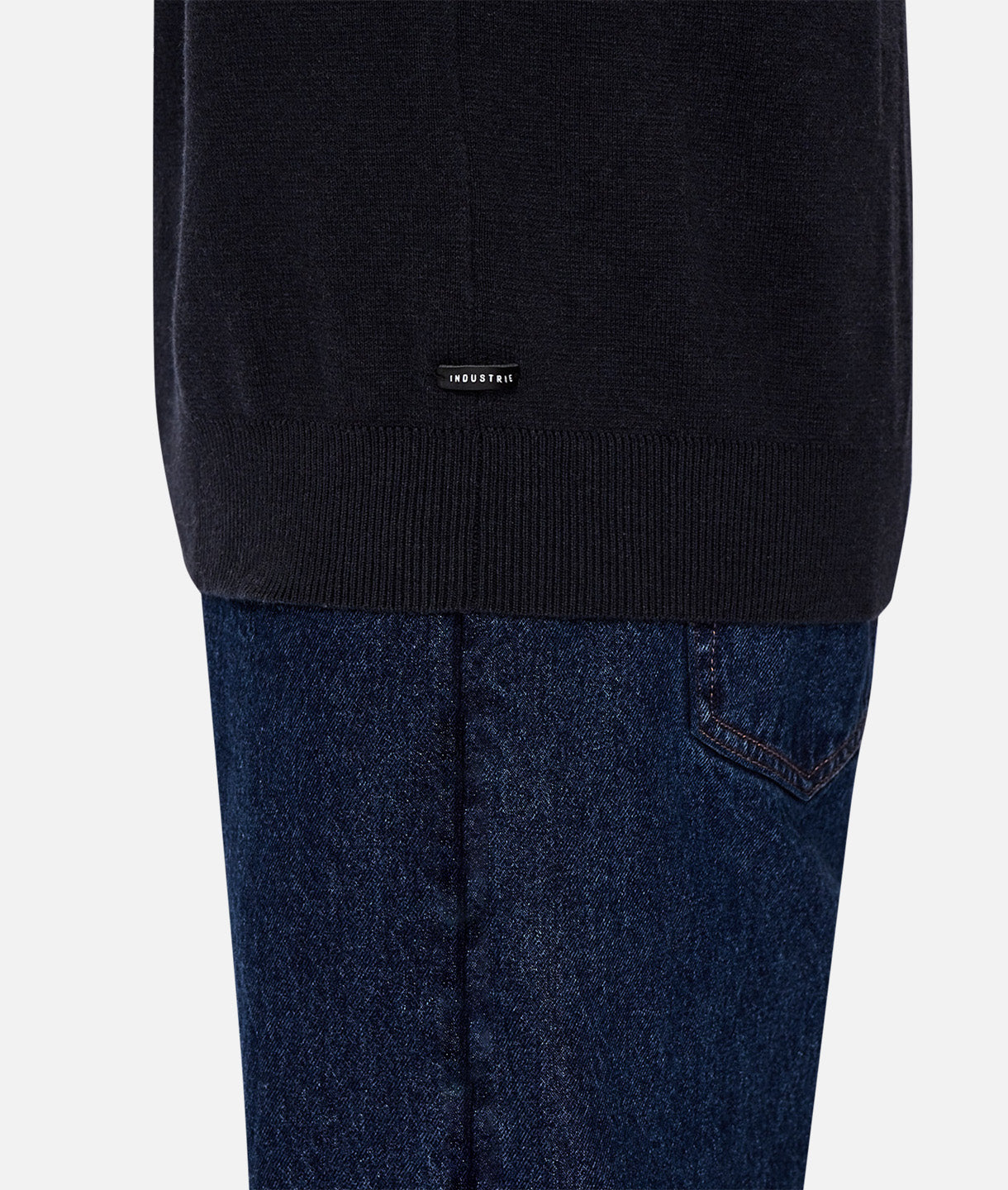 Lakewood Zip Neck Knit Sweater for Men - Dark Navy Melange Pullover for Casual Wear & Outdoor Activities