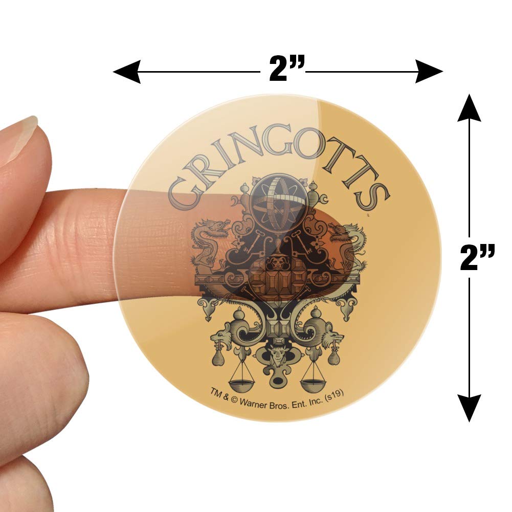 Harry Potter Gringotts Bank Logo 1 Inch Clear Stickers for Planners, Calendars, Scrapbooking & DIY Crafts - Perfect for Journaling, Bullet Journals, and Gift Decoration