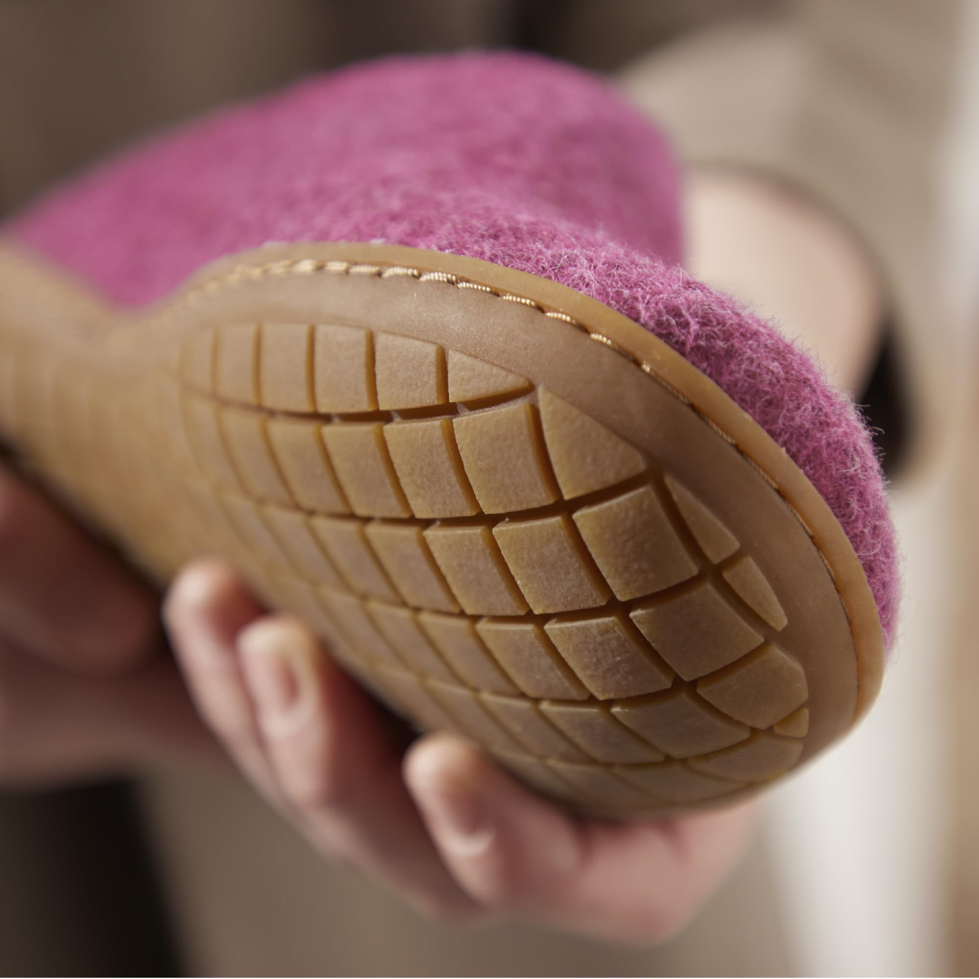 Premium Unisex Wool Slippers with Rubber Sole - GLERUPS Slip-On Indoor/Outdoor Comfort Shoes for Women & Men | Perfect for Home, Office, and Casual Wear