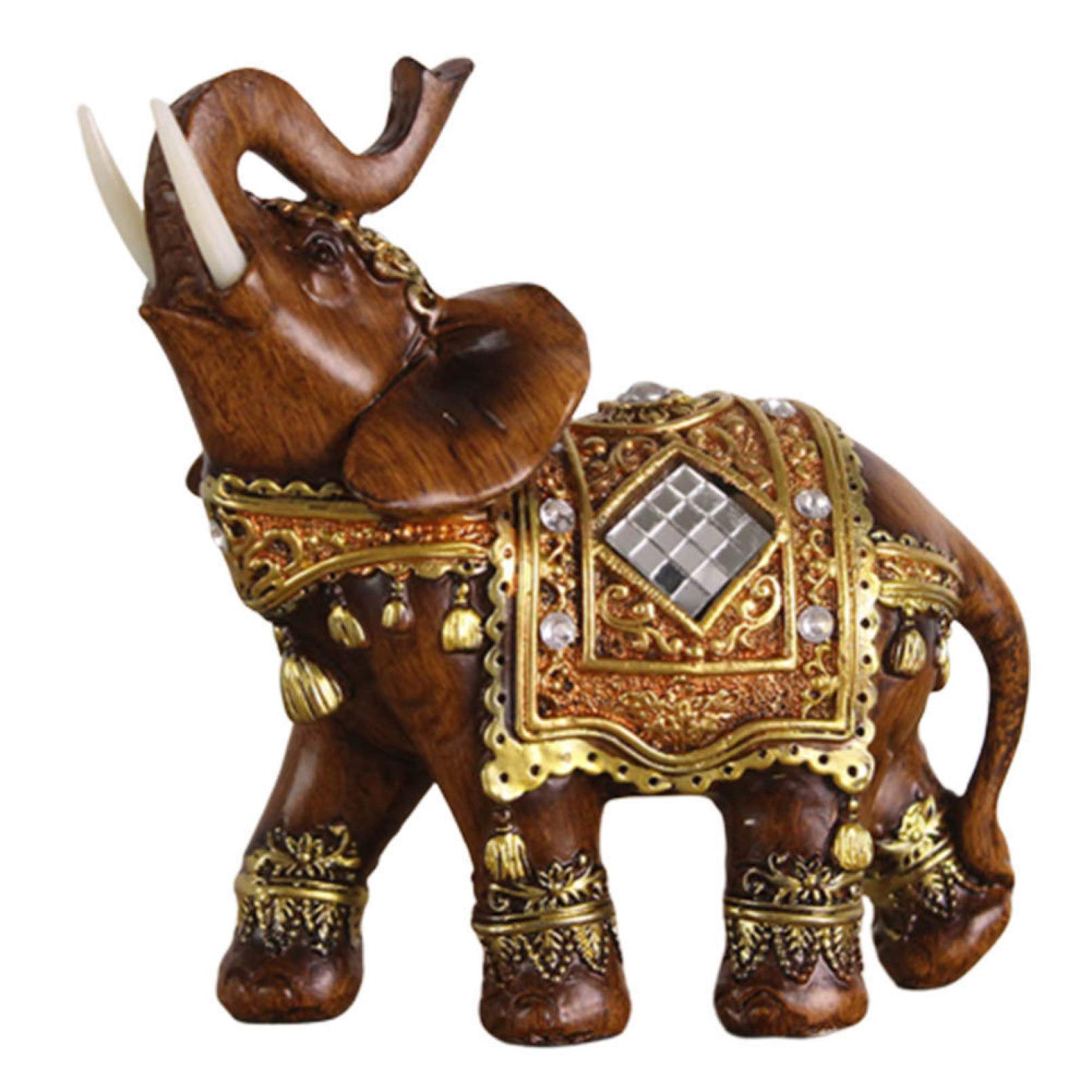 DOCOLA Thai Elephant Statues - Handcrafted Abstract Style Decor for Living Room, Cabinets & Shelves | Unique Housewarming Gifts | Perfect for Home Decor, Office Decor & Spiritual Spaces