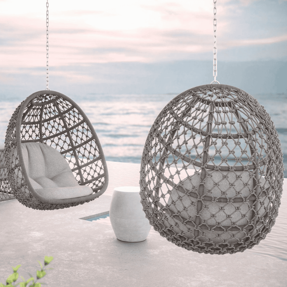 Amelia Outdoor Hanging Chair for Patio, Garden & Backyard - Comfortable Swing Seat for Relaxation (Stand Not Included) - Perfect for Lounging, Reading & Enjoying Nature
