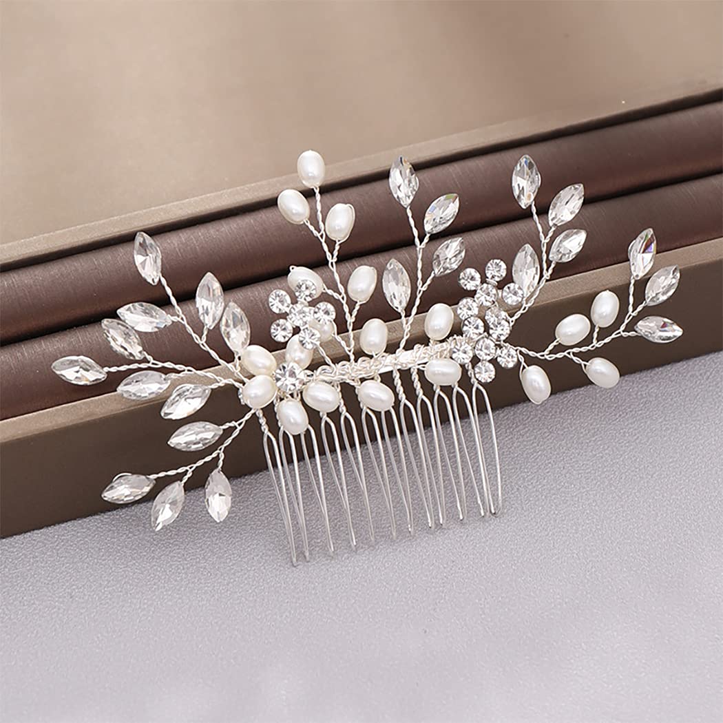 Pearl Bridal Hair Comb - Rhinestone Wedding Hair Jewelry for Women & Girls - Perfect for Brides & Special Occasions
