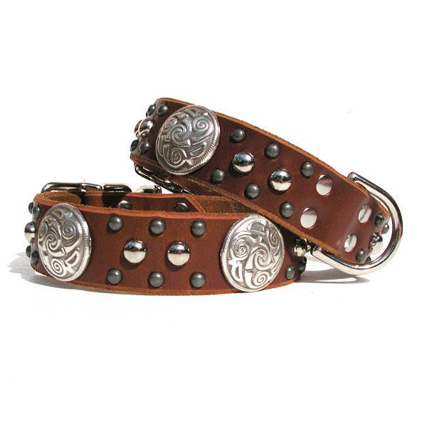 Premium Prana Leather Dog Collar - Adjustable, Durable & Stylish Pet Collar for Small Medium Large Dogs - Perfect for Walking, Training & Outdoor Adventures