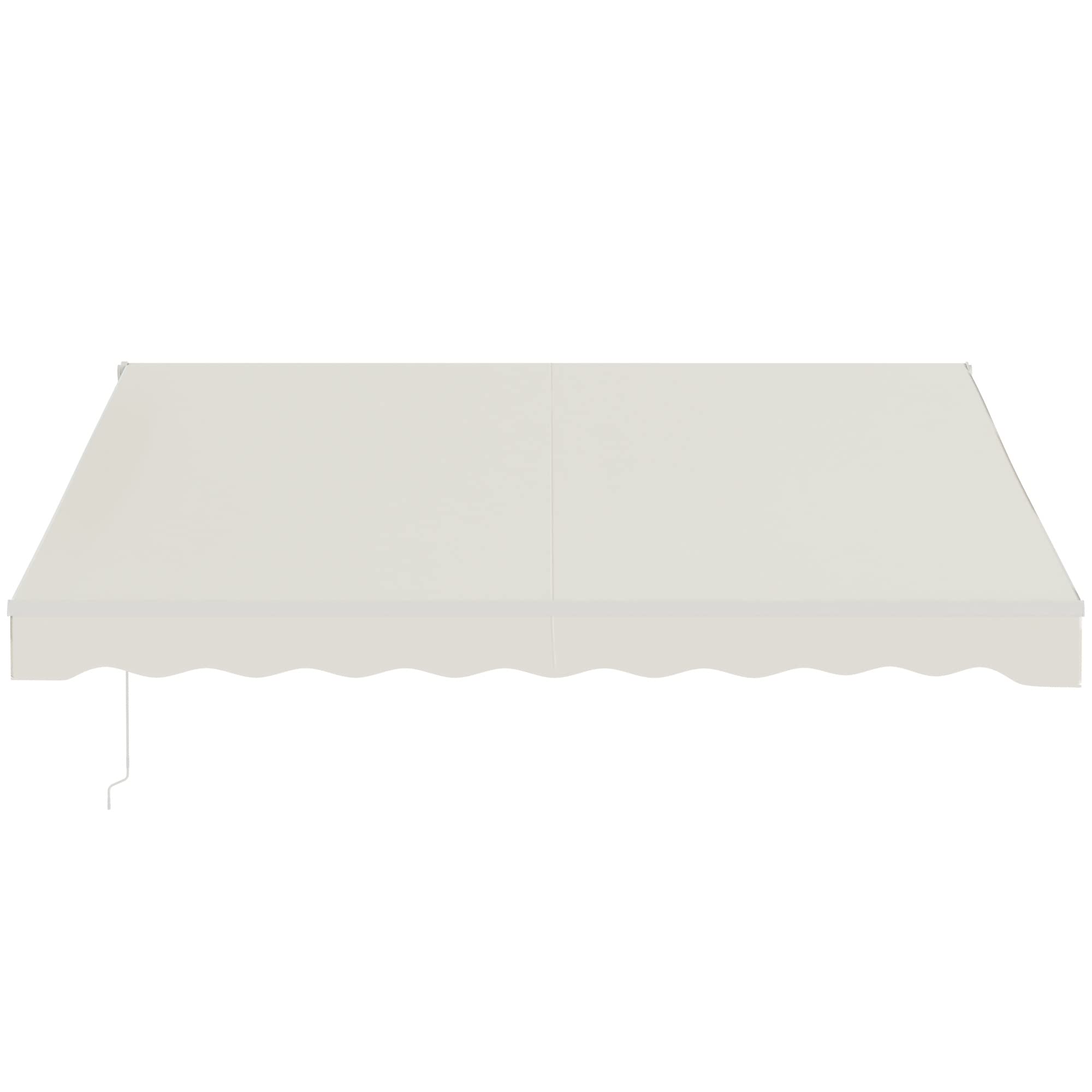 Outsunny 12' x 10' Retractable Electric Patio Awning with Remote Control & Manual Crank - UV Protection Sun Shade Canopy for Deck, Balcony, Yard, Backyard, Outdoor Living Space - Cream White
