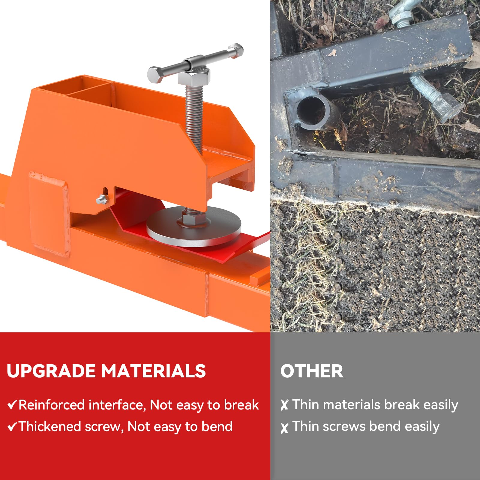 2025 Upgraded Clamp-On Pallet Forks with Non-Slip Pad & Tongue - 60