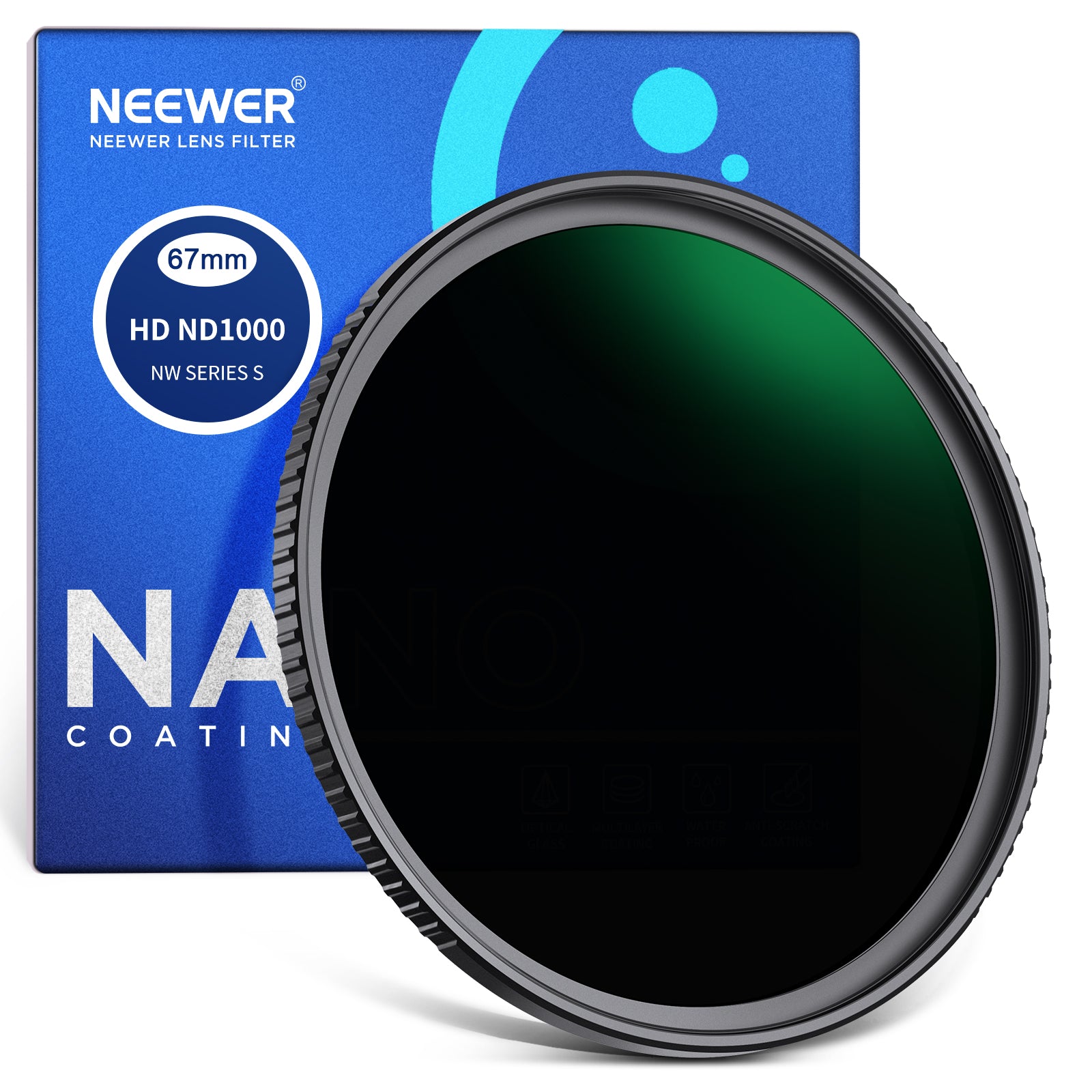 NEEWER ND1000 Neutral Density Lens Filter for DSLR & Mirrorless Cameras - Professional Photography, Long Exposure, Landscape & Video Shooting
