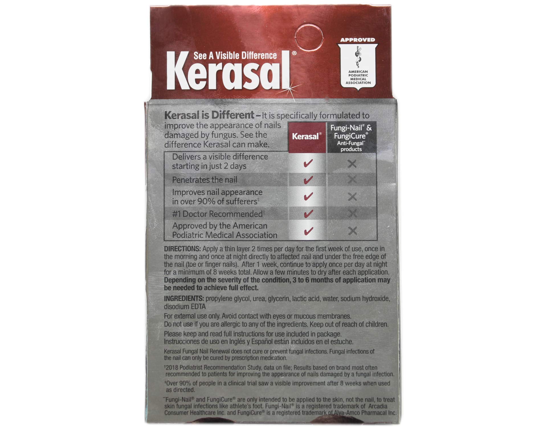 Kerasal Fungal Nail Renewal Treatment - 5 Pack (0.33 oz Each) | Fast-Acting Toenail & Fingernail Fungus Repair | For Thick, Discolored, Cracked Nails | Home & Travel Foot Care Solution