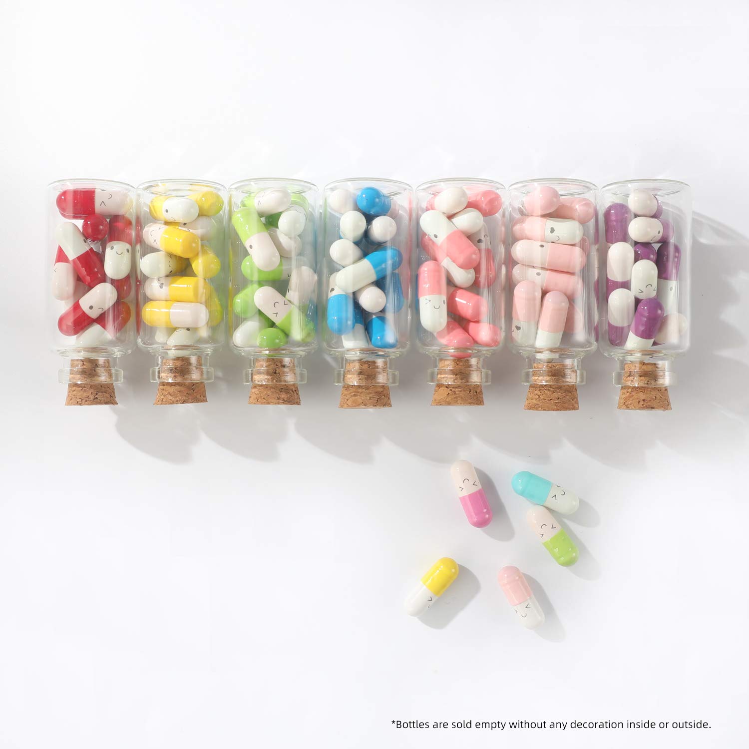 Magic Season Decorative Glass Bottles (15 Pcs) - 0.7 fl oz Mini Glass Jars for DIY Crafts, Wedding Favors, Bath Salts & Essential Oils Storage - Perfect for Home Decor, Party Supplies & Gift Packaging