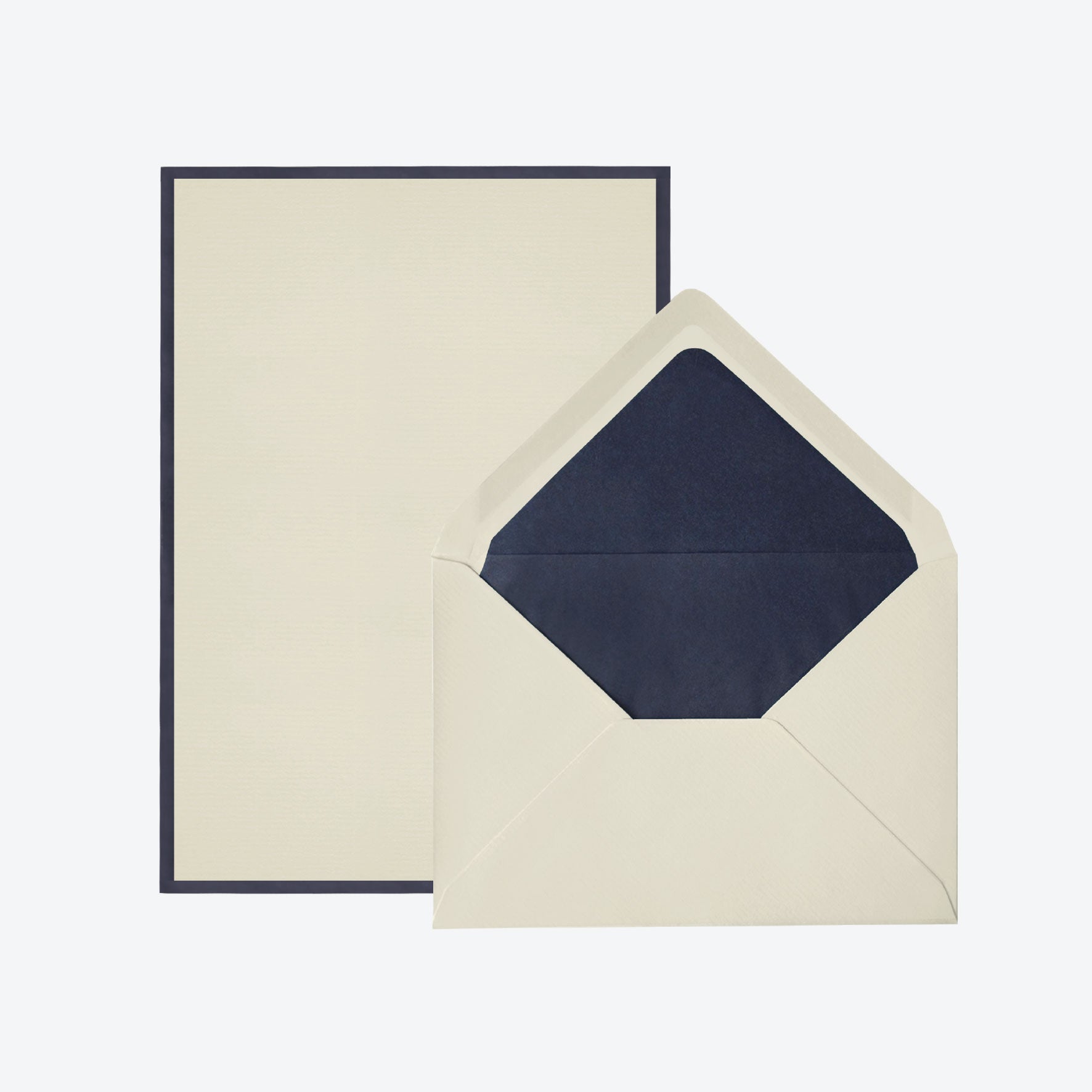 Premium Crown Mill Silver Line A5 Letter Set - Elegant Cream & Navy Stationery (25-Piece Set) for Formal Correspondence, Wedding Invitations & Business Letters