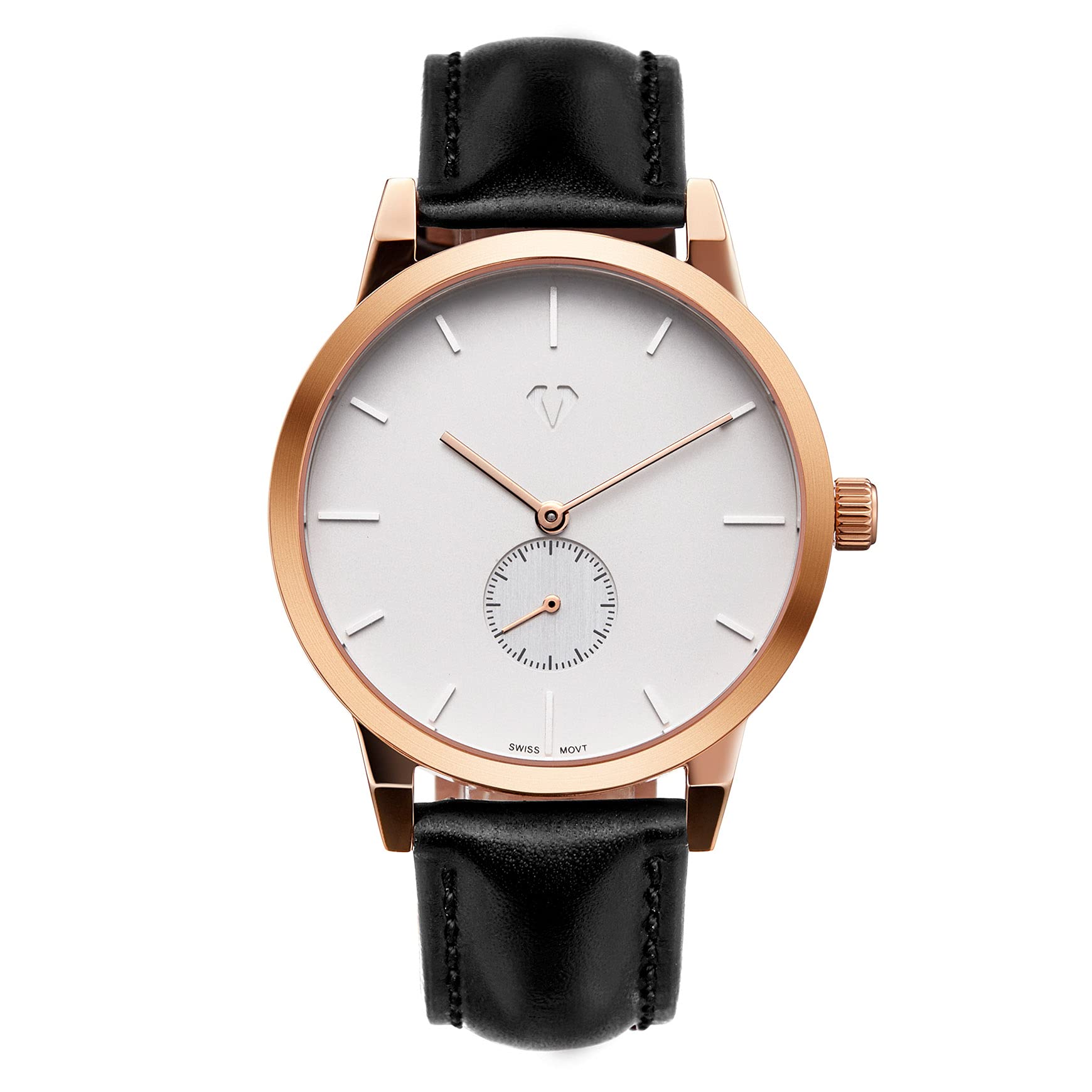 Premium Swiss Quartz Men's Watch with Sapphire Crystal & Stainless Steel Case - Luxury Leather Strap Dress Watch for Business, Formal Occasions & Everyday Wear