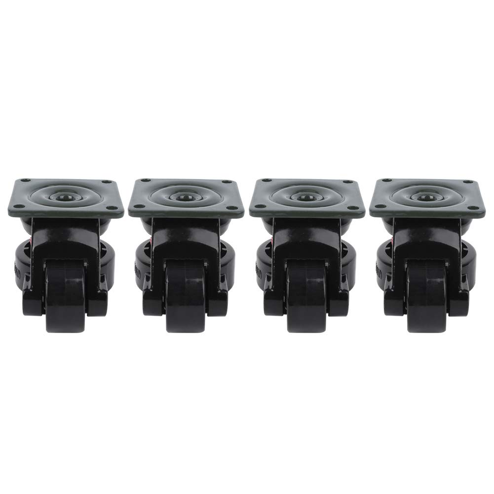 4pcs Heavy Duty Industrial Leveling Caster Wheels GD-60F - 500kg/1102.3lb Capacity - Adjustable Plate Casters for Machinery, Workbenches & Industrial Equipment