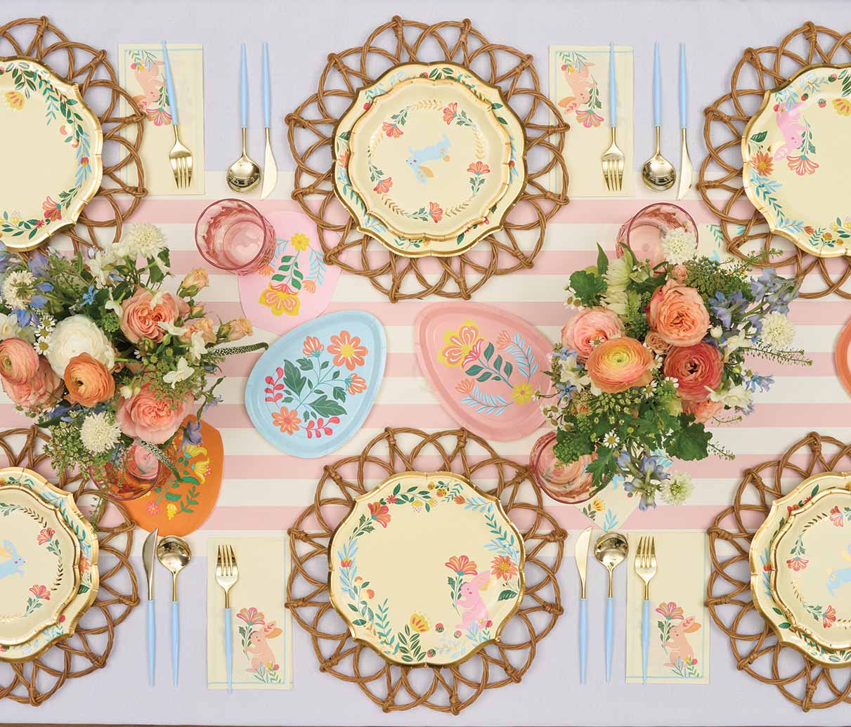 Easter Themed Assorted Die-Cut Lunch Napkins - 16 Pack for Holiday Parties, Spring Celebrations & Festive Gatherings