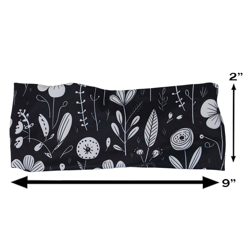 Stylish Monochrome Meadow Headband for Women - Fashion Hair Accessories for Workout, Yoga, and Everyday Wear