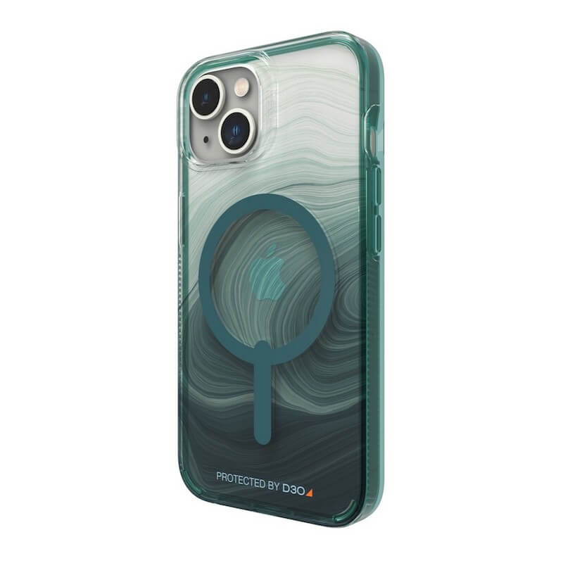 GEAR4 Milan Snap MagSafe Case for iPhone 14 Plus - Clear/Green - Slim Protective Cover with Magnetic Alignment - Perfect for Everyday Use & Wireless Charging