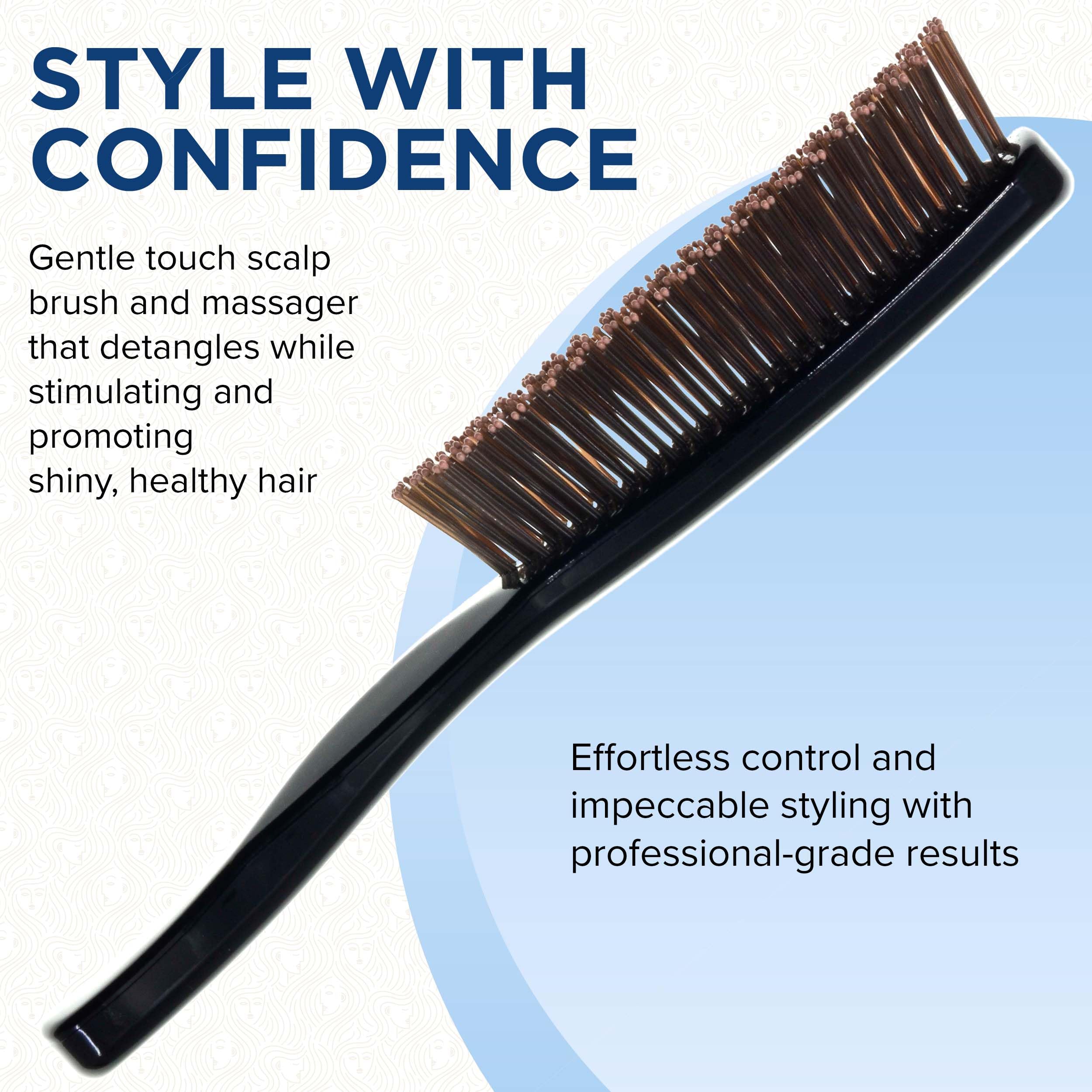 Giorgio Gentle Mini Hair Brush for Men - Dual Length Bristles for Fine & Thick Hair, Scalp Massager & Detangler - Compact Travel Brush for Home, Office & Gym Use