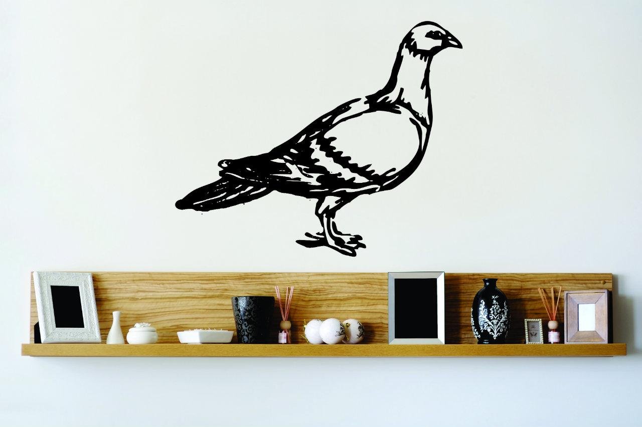 Premium Vinyl Wall Decals - 20x20 Inch Pigeon, Quail & Wildlife Hunting Theme Stickers for Bedroom, Bathroom & Living Room Decor - 22 Color Options - Easy Peel & Stick Art Mural