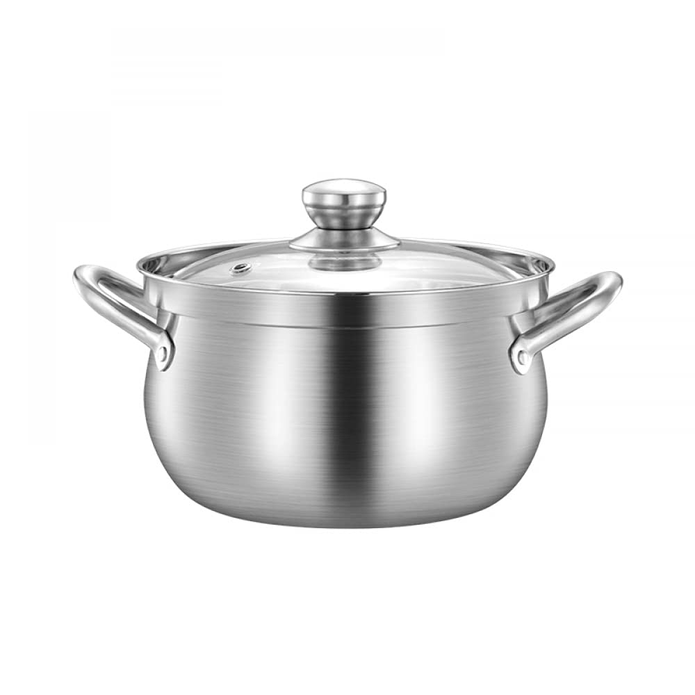 SHUIZONG Stainless Steel Stockpot with Glass Lid - 8 Quart Heavy Duty Soup Pot with Thickened Handle - Ideal for Cooking, Boiling Pasta, Stews & Large Batch Meals