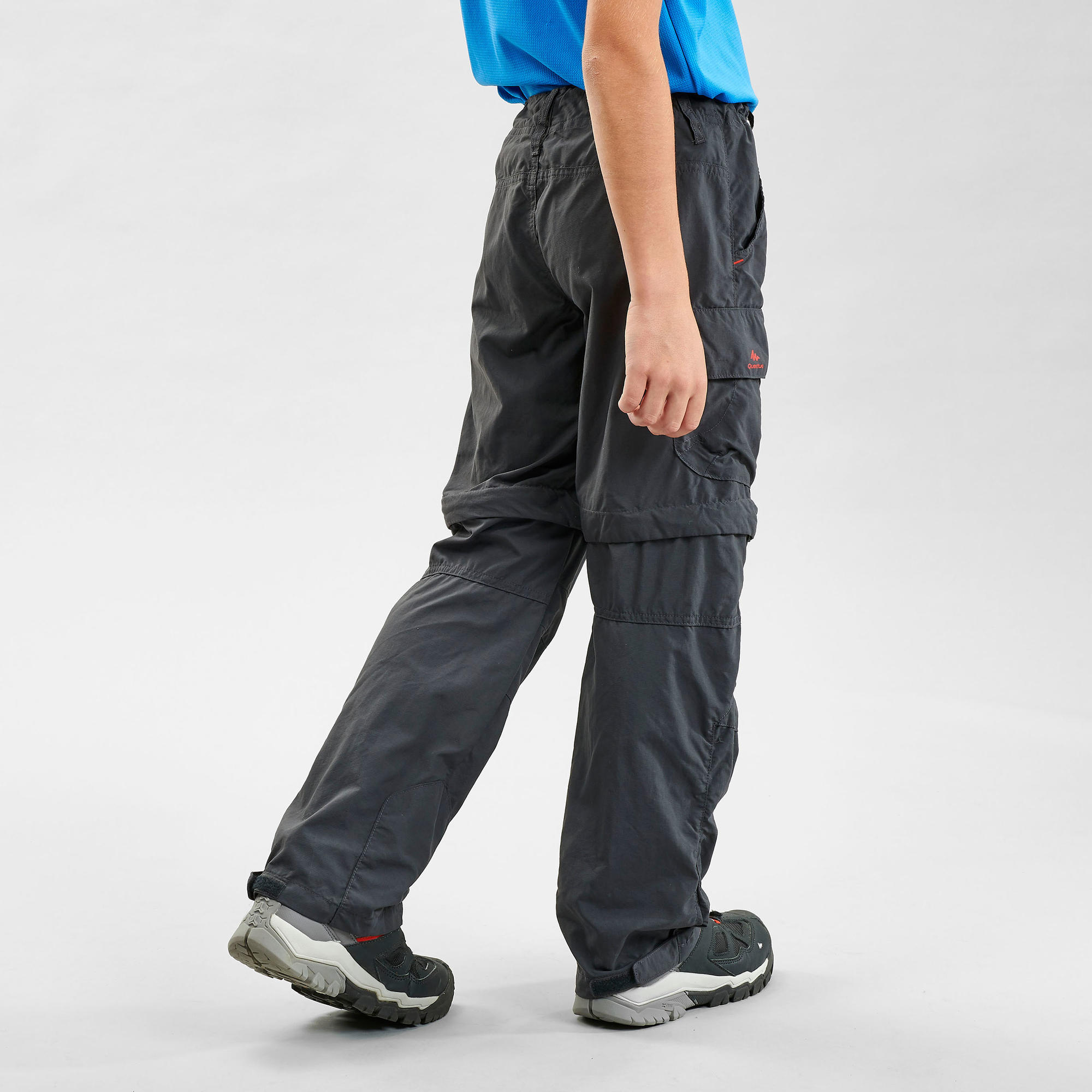 Quechua MH500 Convertible Hiking Pants for Kids - Adjustable & Water-Resistant Outdoor Pants for Boys & Girls Ages 7-15 - Perfect for Camping, Hiking & Outdoor Adventures