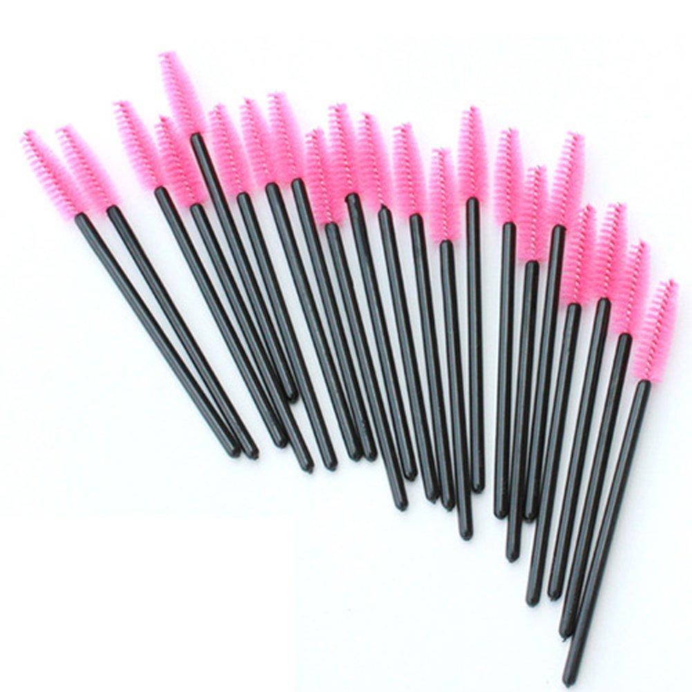 100PCS Disposable Eyelash Brushes - Pink Mascara Wands Applicators for Professional & Home Makeup Kits | Perfect for Salon, Lash Extensions & DIY Beauty