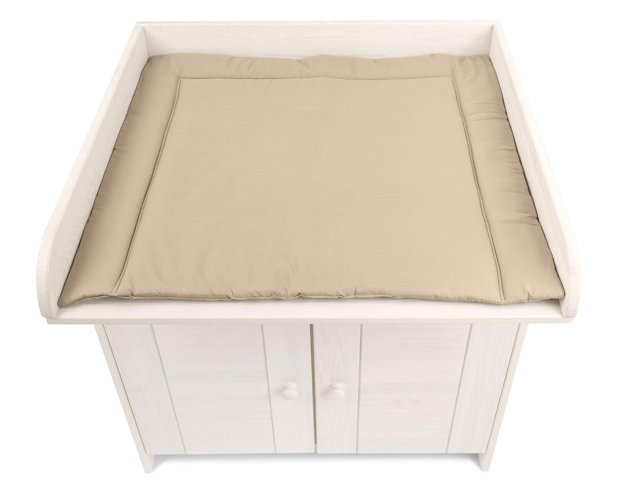 Organic Cotton Baby Changing Mat with Recycled Polyester Fleece Filling - 80 x 75 x 4 cm Washable & Eco-Friendly Diaper Pad for Nursery, Travel & On-the-Go Parenting