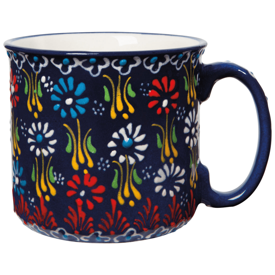Now Designs Multi Azure Evani Mug 12 oz - Stylish Ceramic Coffee Cup for Home, Office & Gifts - Perfect for Hot Beverages & Soups