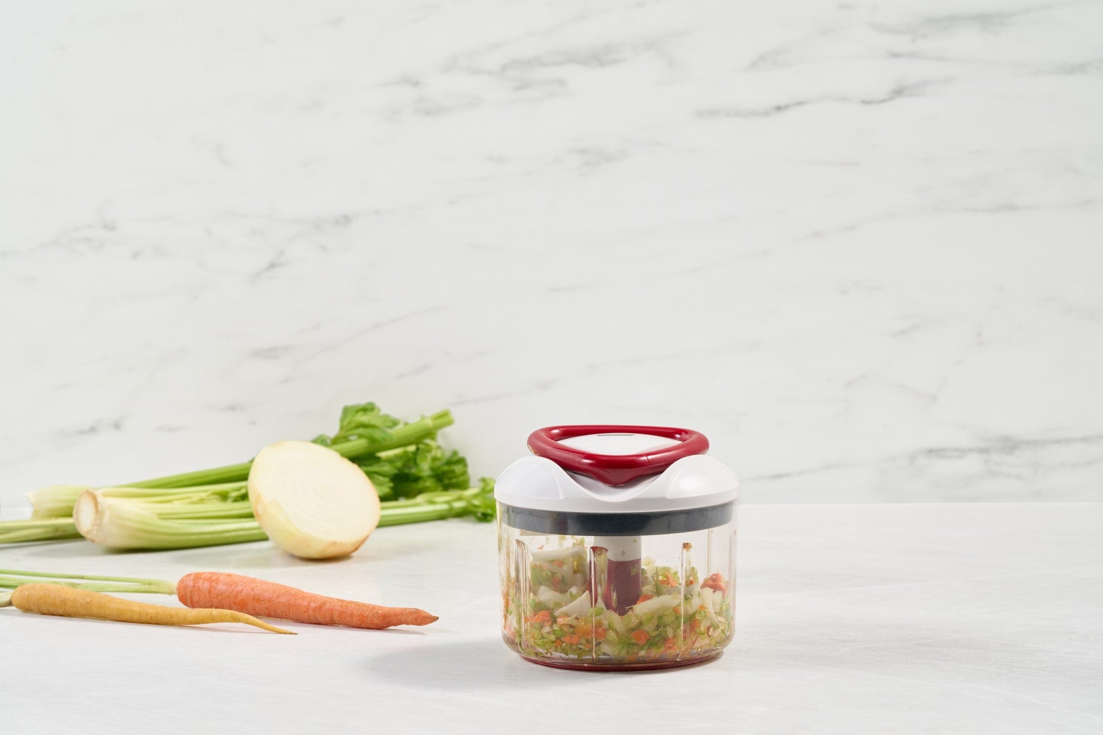 Easy Pull Food Processor - Powerful 500W Electric Chopper for Vegetables, Fruits, Nuts - Perfect for Meal Prep, Smoothies & Baby Food Making - Kitchen Essential for Healthy Cooking