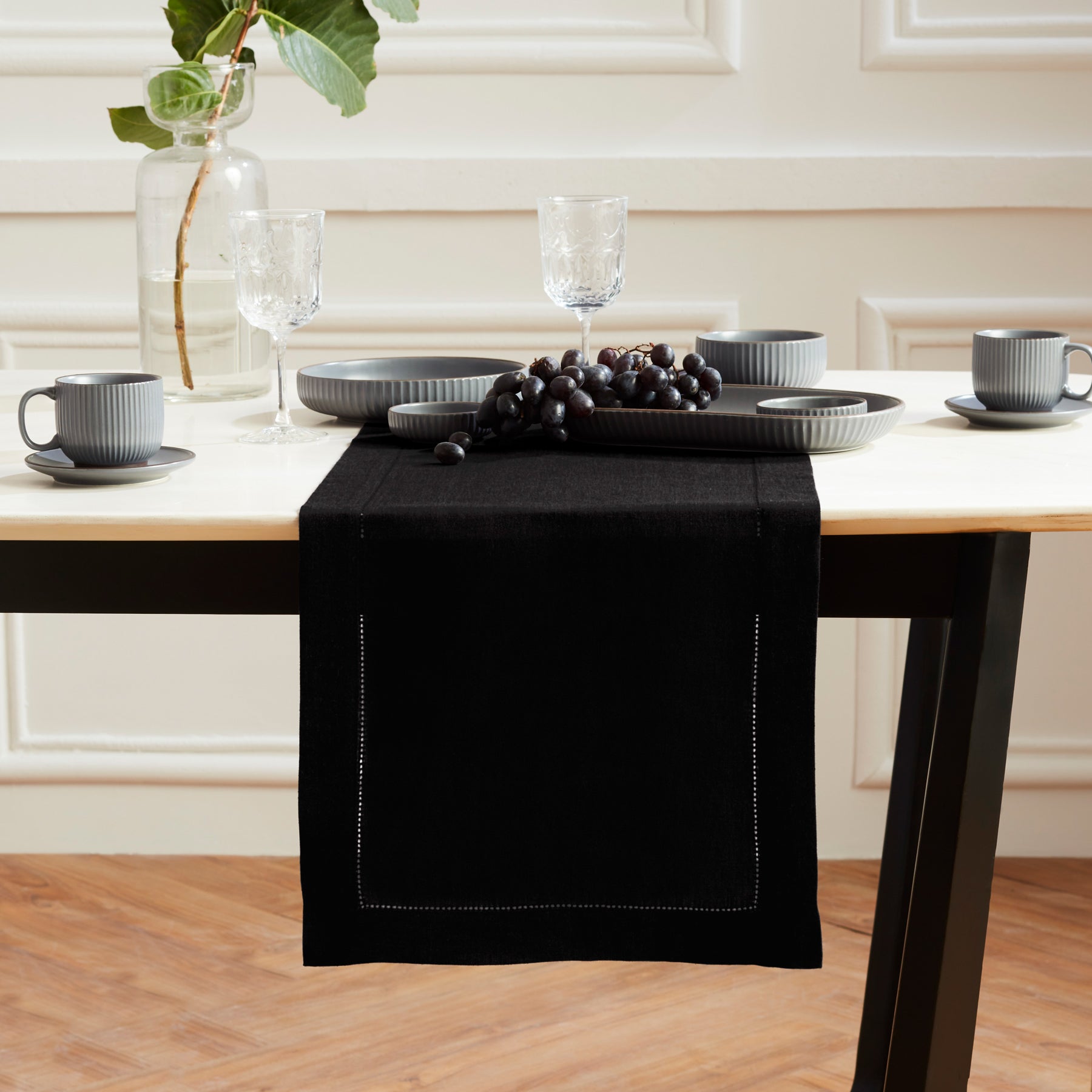 Sonoma Hemstitch Table Runner - Elegant Linen Table Decor for Dining & Special Occasions | Perfect for Weddings, Holidays & Home Decor