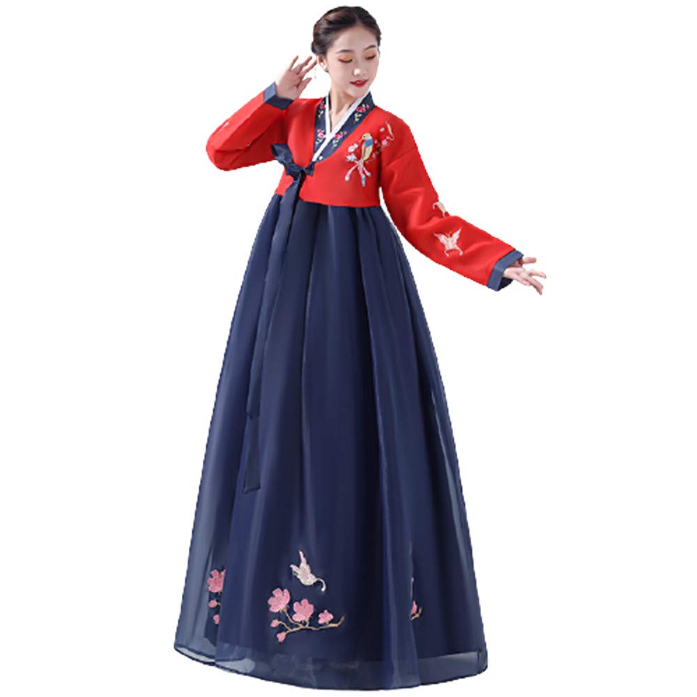 Korean Traditional Hanbok Dress for Women - Elegant Floral Embroidered Costume for Festivals, Weddings & Cultural Events