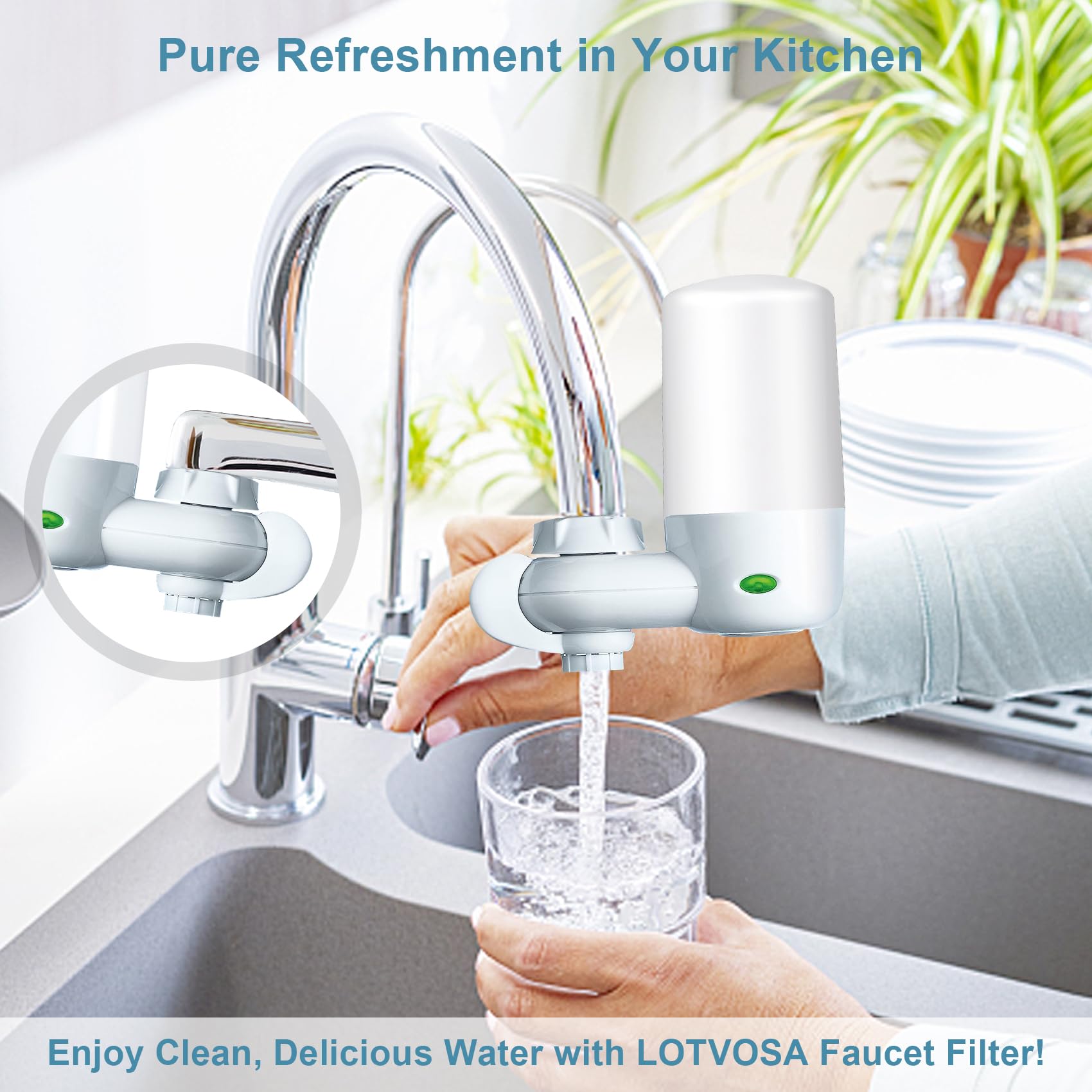 Brita® Faucet Water Filter Replacement - 4 Pack White Sink Filter Attachment Compatible with Brita® Faucet Mount System | Clean Tap Water for Drinking, Cooking & Baby Formula Preparation