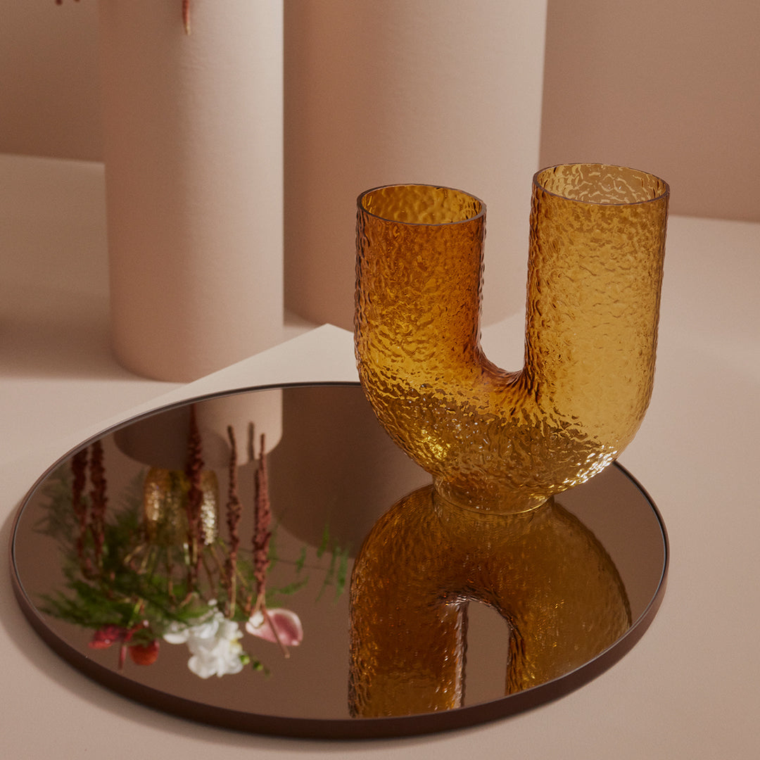 Aurora Glass Vase - Elegant Handmade Clear Flower Vase for Home Decor, Wedding Centerpieces & Tabletop Arrangements