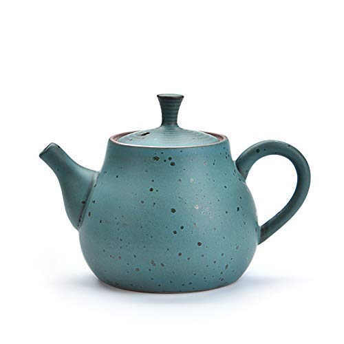 JHSHENGSHI Handmade Ceramic Teapot - 350ml Malachite Green Kung Fu Tea Kettle with Knife Filter, Perfect for Chinese Tea Ceremony, Home Brewing & Gift Giving
