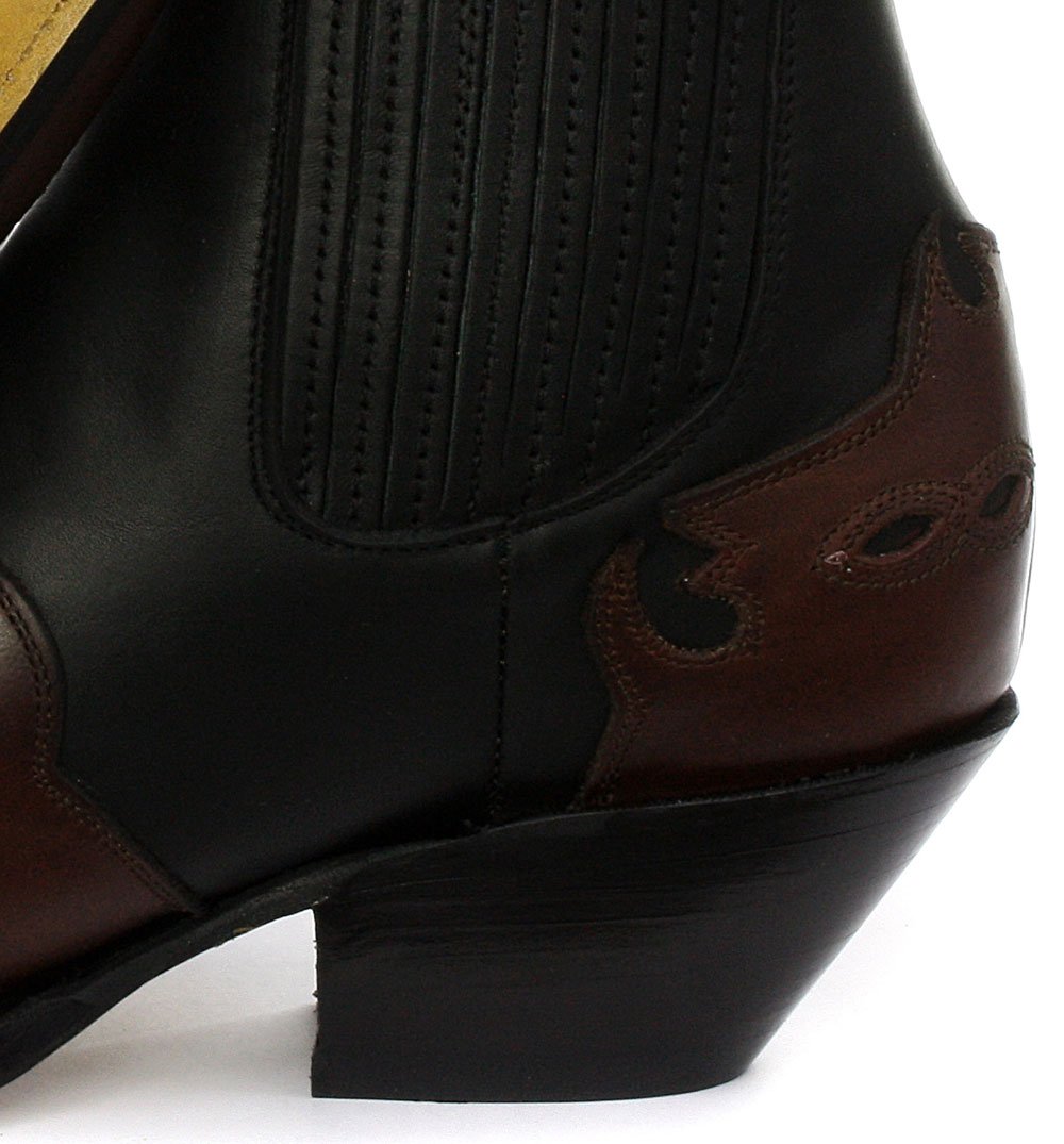 Arizona Lo Black/Burgundy Genuine Leather Cowboy Boots for Men - Size 6 | Western Style, Comfortable & Durable | Perfect for Rodeo, Country Music Festivals & Casual Wear