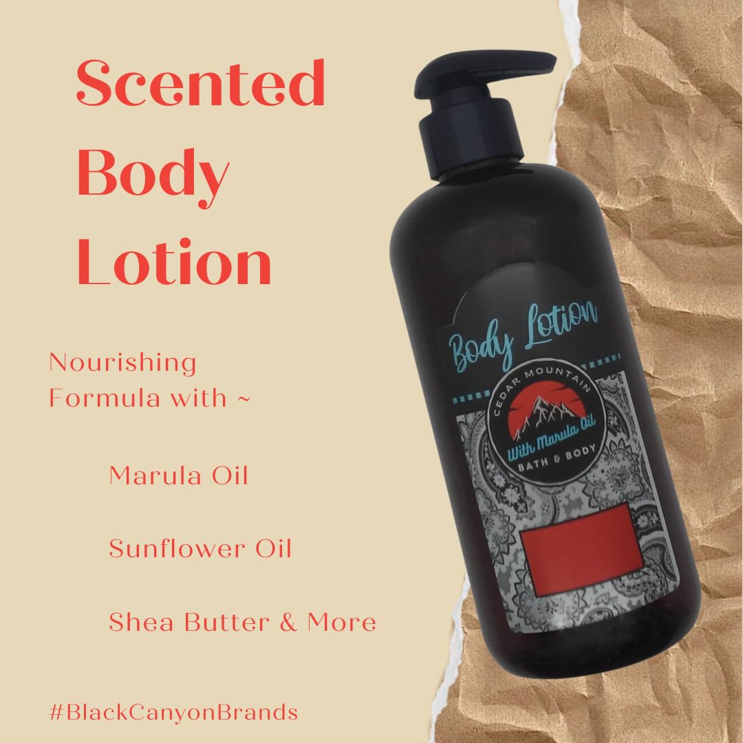 Premium Cedar Mountain White Chocolate & Watermelon Scented Body Lotion with Marula Oil - 16 Oz (2 Pack) - Hydrating Moisturizer for Dry Skin, Perfect for Daily Use & Gift Giving